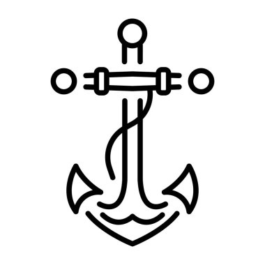 Gemi çapasını temsil eden doğrusal bir simge  