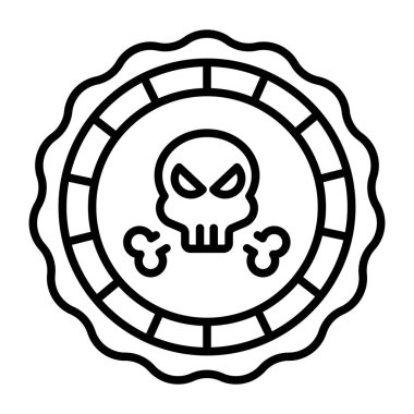 Korsan sikkesini temsil eden doğrusal bir simge 