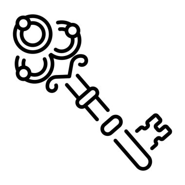 Anahtarı temsil eden doğrusal biçim simgesi 