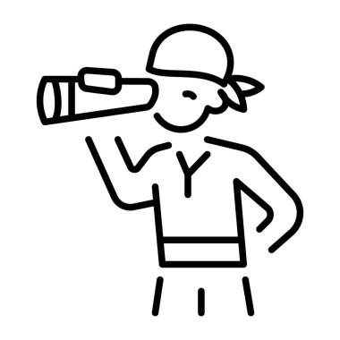 Korsan teleskobu gösteren bir satır biçimi simgesi  