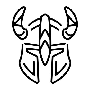 Viking miğferini temsil eden doğrusal bir simge  