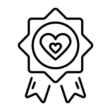 Altın rozeti temsil eden doğrusal bir simge