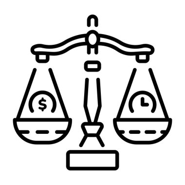 Zamanı dengelemeyi temsil eden doğrusal bir simge