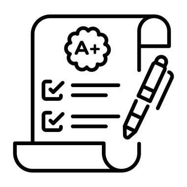 Not tablosunu temsil eden doğrusal biçim simgesi