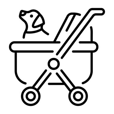 Evcil hayvan bebek arabasını gösteren bir satır biçimi simgesi