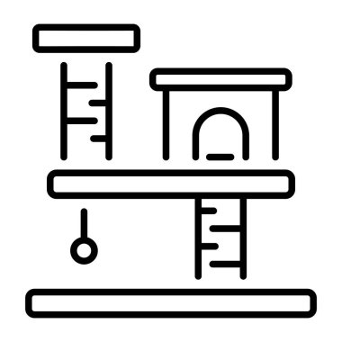 Kedi evini temsil eden doğrusal bir simge