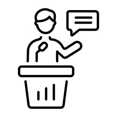 Lider konuşmasını temsil eden doğrusal bir simge