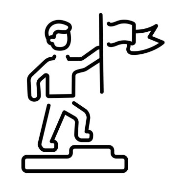 Bayrak kaldırmayı temsil eden doğrusal bir simge