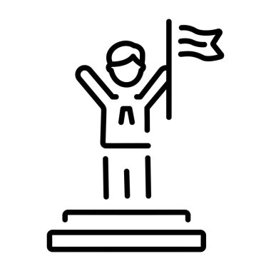 Protesto liderini tasvir eden bir taslak biçim simgesi