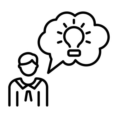 Lider düşüncelerini gösteren bir satır biçimi simgesi