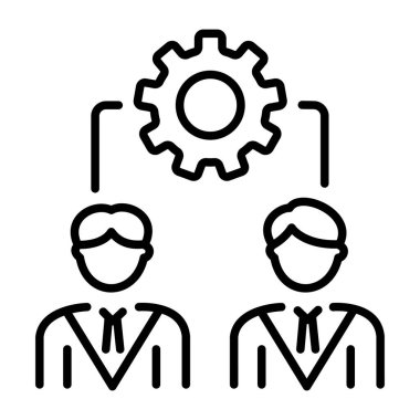 Takım işbirliği tasvir eden bir taslak biçim simgesi