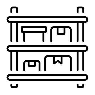 Depolama rafını temsil eden doğrusal bir simge