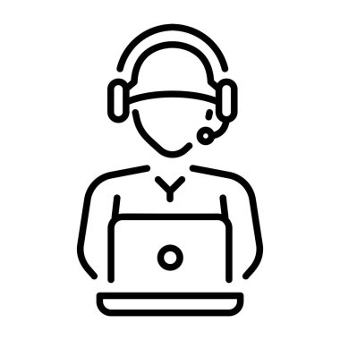 Müşteri hizmetlerini tasvir eden bir taslak biçim simgesi