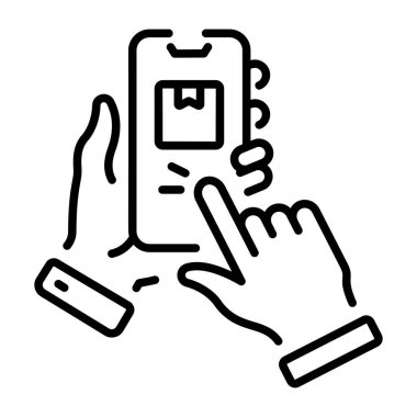 Çevrimiçi dağıtımı temsil eden doğrusal biçim simgesi 