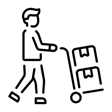 Depo arabasını temsil eden doğrusal bir simge