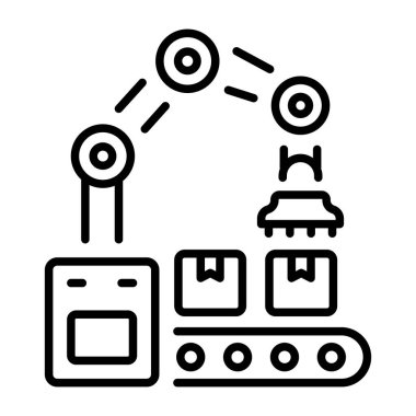 Ambalaj robotunu temsil eden doğrusal bir simge