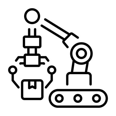 Fabrika makinesini temsil eden doğrusal bir simge