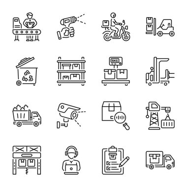 Depo Satırı Biçimi Simgelerinin Koleksiyonu 