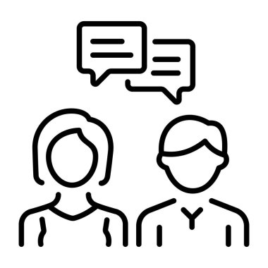 Robot sohbetini tasvir eden bir taslak biçim simgesi