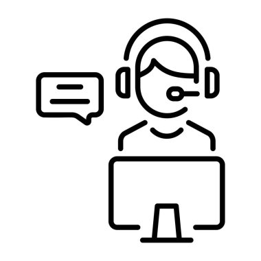 Çağrı desteği tasvir eden bir taslak biçim simgesi