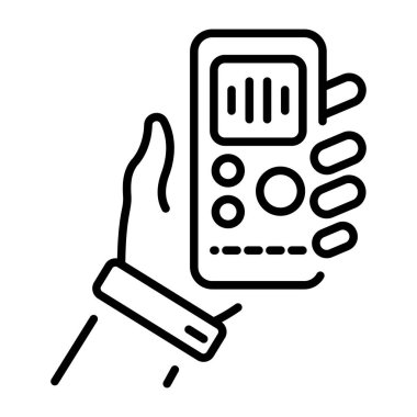 Ses kaydedici gösteren bir satır biçimi simgesi