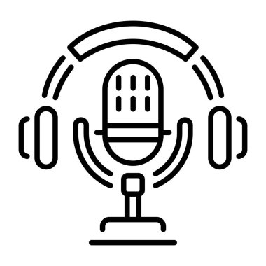 Podcast 'i temsil eden doğrusal biçim simgesi