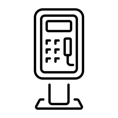 Ankesörlü telefonu tasvir eden bir taslak biçim simgesi