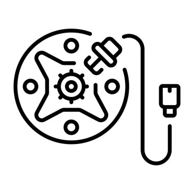 Karın kası sensörünü gösteren bir satır biçimi simgesi