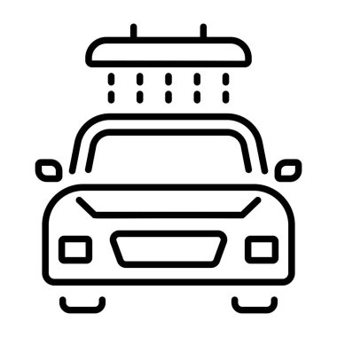 Araba yıkamayı temsil eden doğrusal bir simge