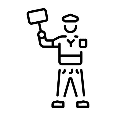 Otoyol devriyesini tasvir eden bir çizgi tarzı simgesi