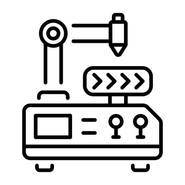 Lastik değiştiriciyi temsil eden doğrusal biçim simgesi