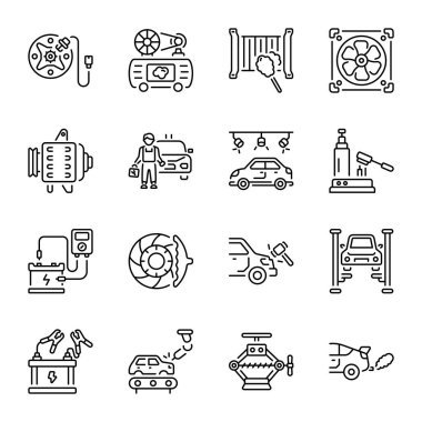 Otomotiv Sanayi Hattı Simgeleri Koleksiyonu 