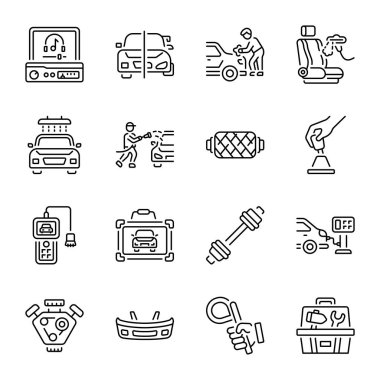 Otomotiv Satırı Biçimi Simgeleri Paketi 