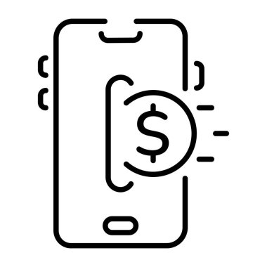 Çevrimiçi ödemeyi temsil eden doğrusal bir simge