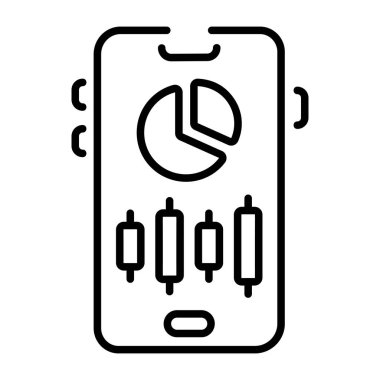 Bir mobil ticareti temsil eden doğrusal biçim simgesi