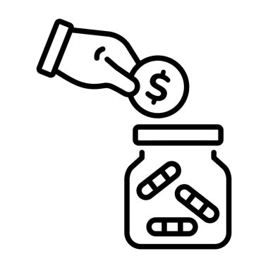 Para kavanozunu gösteren satır biçimi simgesi