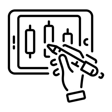 Ticari rapor gösteren bir satır biçimi simgesi