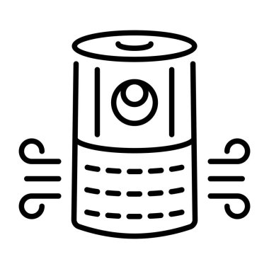 Bir hava temizleme makinesi tasvir eden doğrusal bir simge