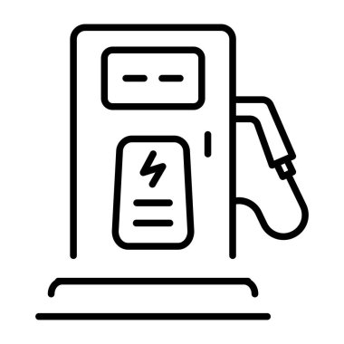 Bir araba şarj prizini gösteren satır biçimi simgesi