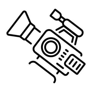 Kamera merceğini temsil eden doğrusal bir simge 