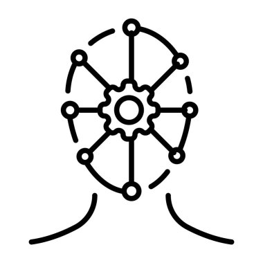 Beyin haritalama diyagramını temsil eden doğrusal bir simge