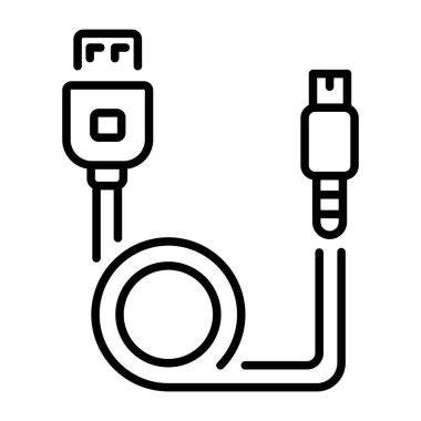 Bir veri kablosu tasvir eden doğrusal simge