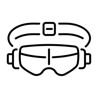 Bir vr kulaklık dişlisini gösteren doğrusal bir simge