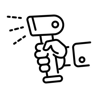 Barkod tarayıcı aygıtını temsil eden doğrusal bir simge