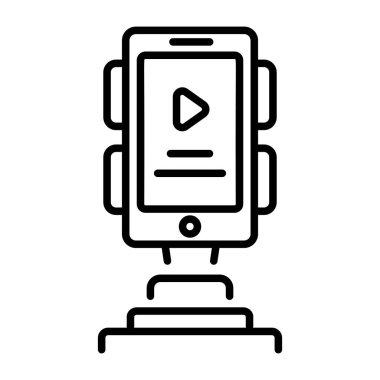 Telefon tutucuyu gösteren bir satır biçimi simgesi