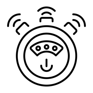 Robot elektrik süpürgesini gösteren bir satır biçimi simgesi