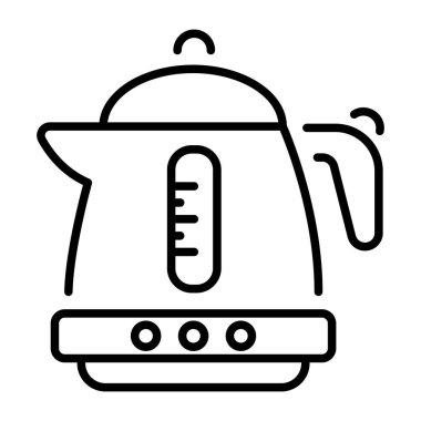 Akıllı bir çaydanlık aygıtını gösteren doğrusal bir simge