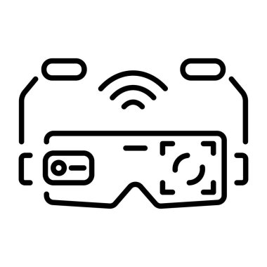 Akıllı gözlüğü temsil eden doğrusal bir simge 