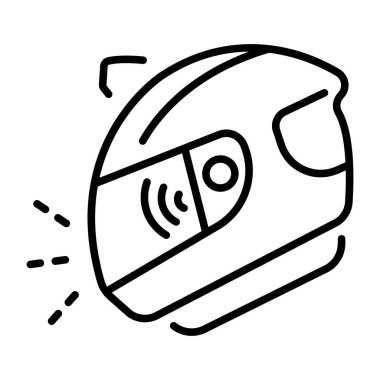 Akıllı bir kask dişlisini gösteren doğrusal bir simge