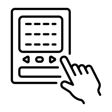 Dokunsal ekranı temsil eden bir satır biçimi simgesi